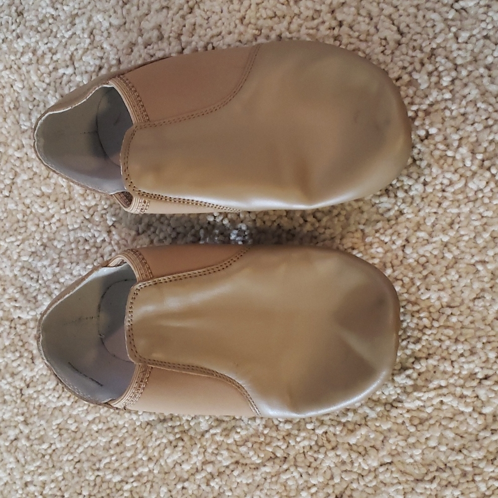 Kids Slip-On Tan Dance Shoes